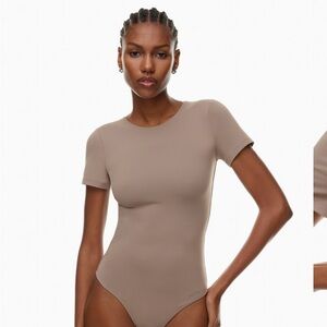 Taupe Aritzia Bodysuit Babaton Contour Crew